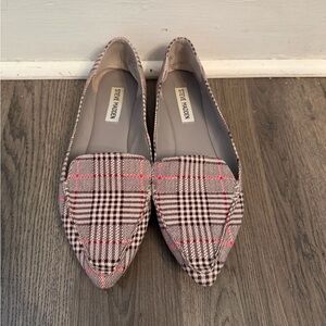 Steve Madden Feather Plaid Pointed Toe Loafers | Dark Academia size 8.5